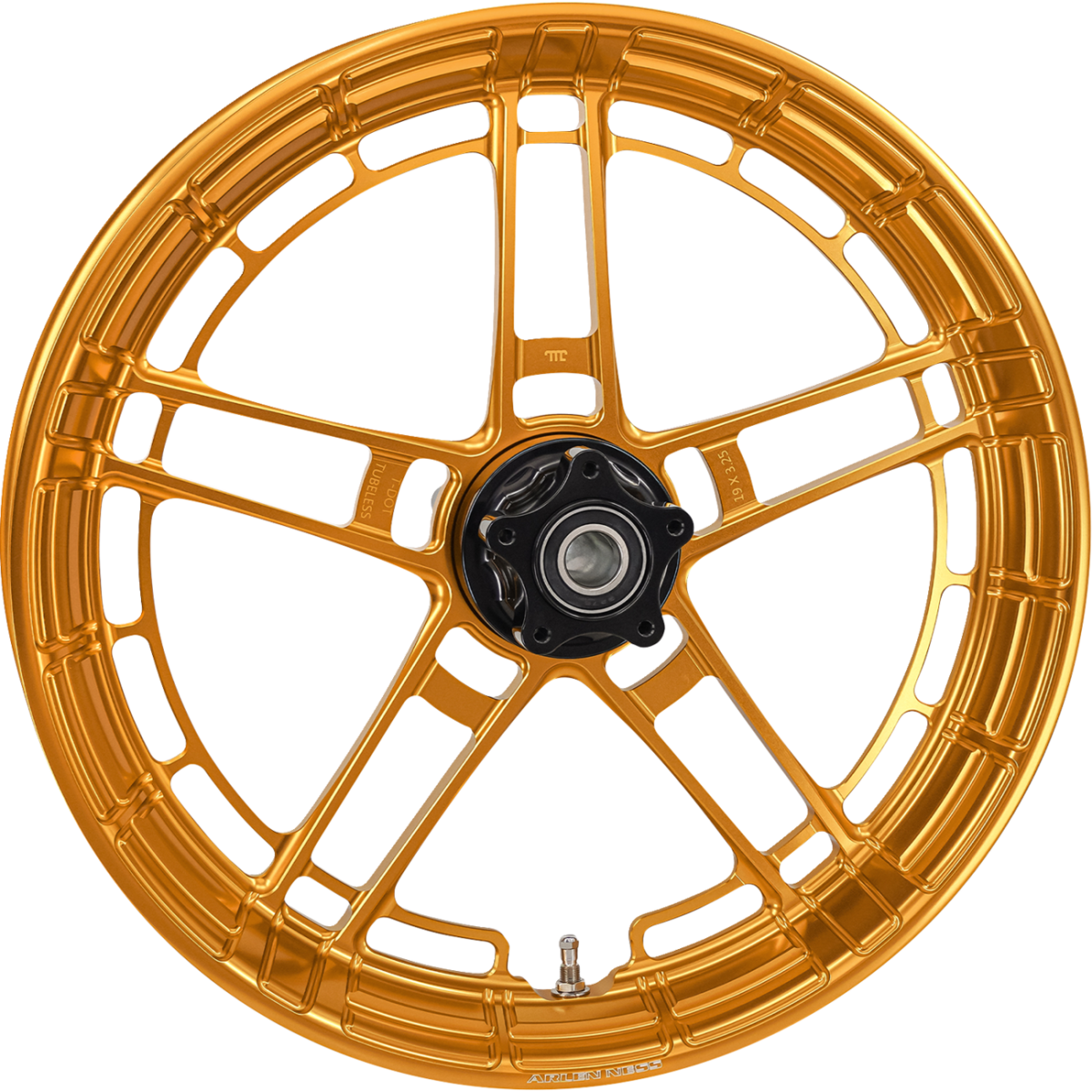 ARLEN NESS - Flatline Front Rim 19x3.25 Gold - Wheels - MetalCore Harley Supply