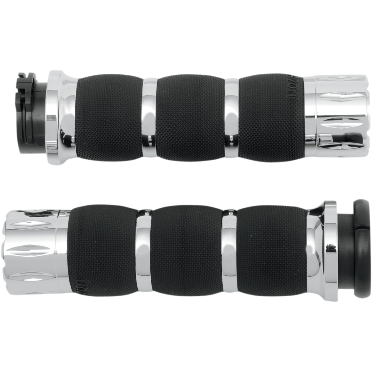 AVON GRIPS - Avon Air Cushioned Grips - Rival Chrome - Grips - MetalCore Harley Supply