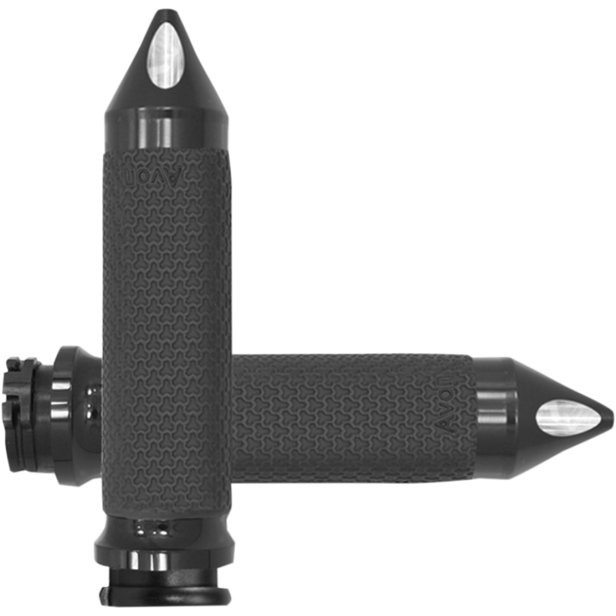 AVON GRIPS - Avon Memory Foam Grips - Small 1-1/8" Spiked Black Anodized - Grips - MetalCore Harley Supply