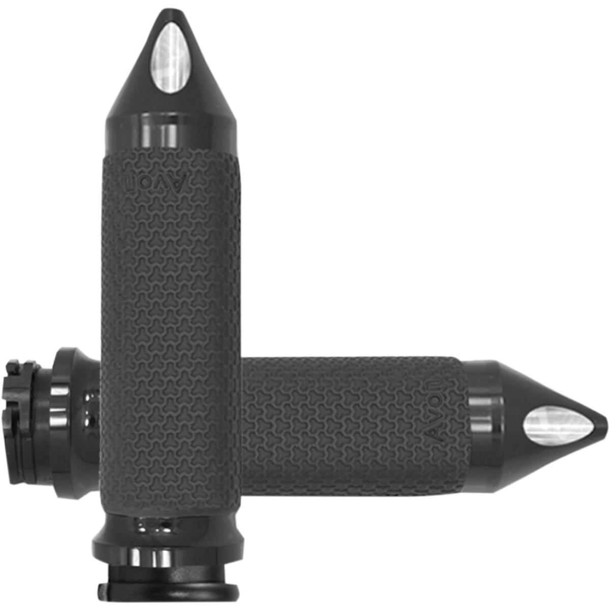 AVON GRIPS - Avon Memory Foam Grips - Medium 1-1/4" Spiked Black Anodized - Grips - MetalCore Harley Supply