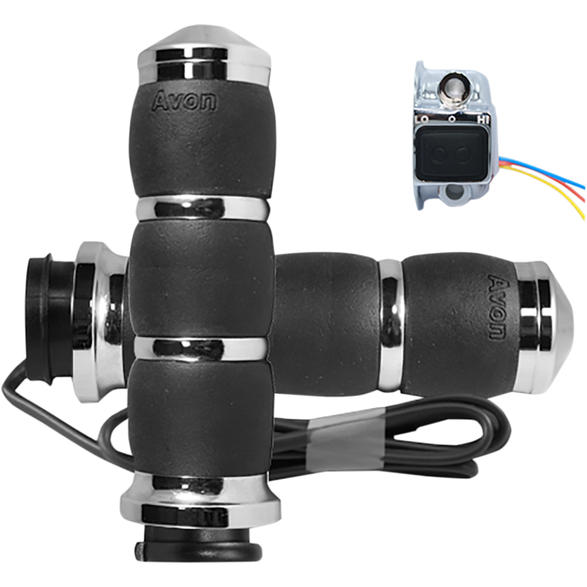 AVON GRIPS - Avon Heated Grips - Velvet Air Chrome '08-'25 - Grips - MetalCore Harley Supply