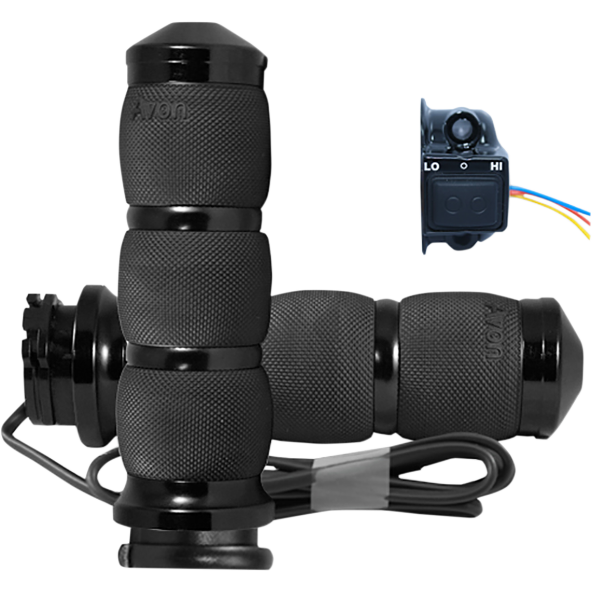 AVON GRIPS - Air Cushion Heated Grips - Black Anodized '82-'17 - Grips - MetalCore Harley Supply