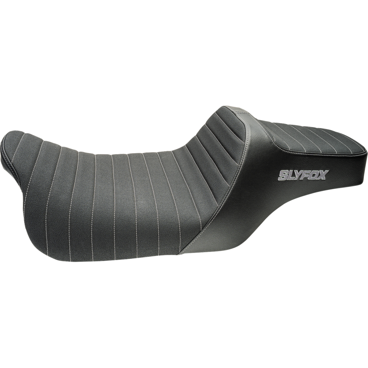 SLYFOX - High Noon 2-Up Seat - Gray Logo Classic '08-'23 - Seats - MetalCore Harley Supply