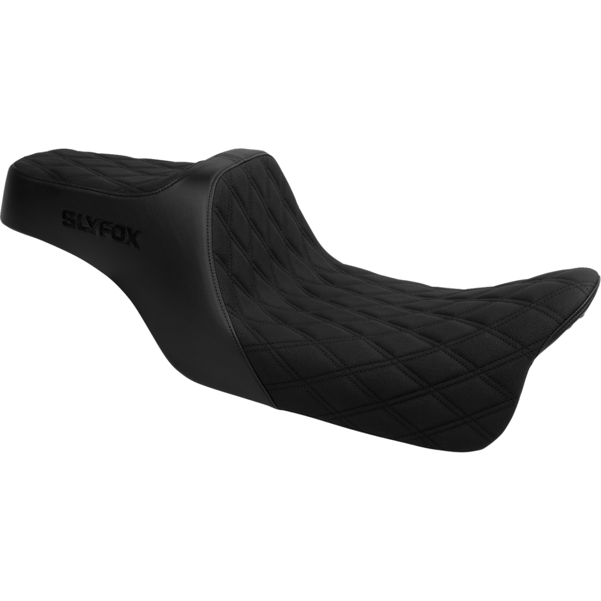 SLYFOX - High Noon 2-Up Seat - Black Logo Diamond '08-'23 - Seats - MetalCore Harley Supply