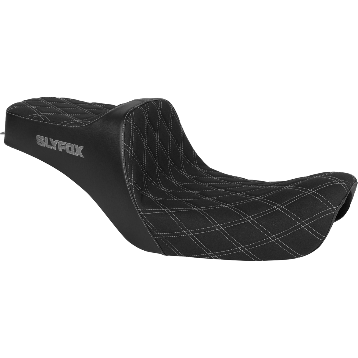 SLYFOX - High Noon 2-Up Seat - Gray Logo Diamond '99-'03 - Seats - MetalCore Harley Supply