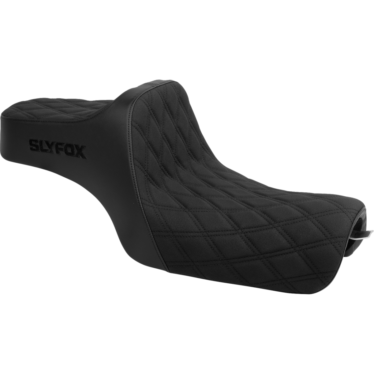 SLYFOX - High Noon 2-Up Seat - Black Logo Diamond '04-'22 - Seats - MetalCore Harley Supply