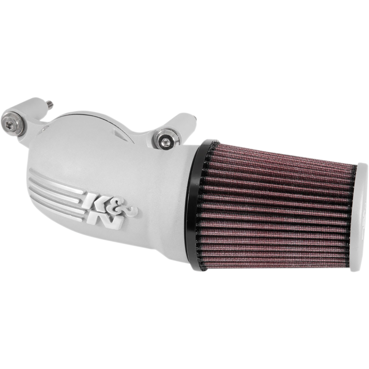 K&N Filters - Aircharger Cast Tube Intake - Satin Silver - Air Filters - MetalCore Harley Supply