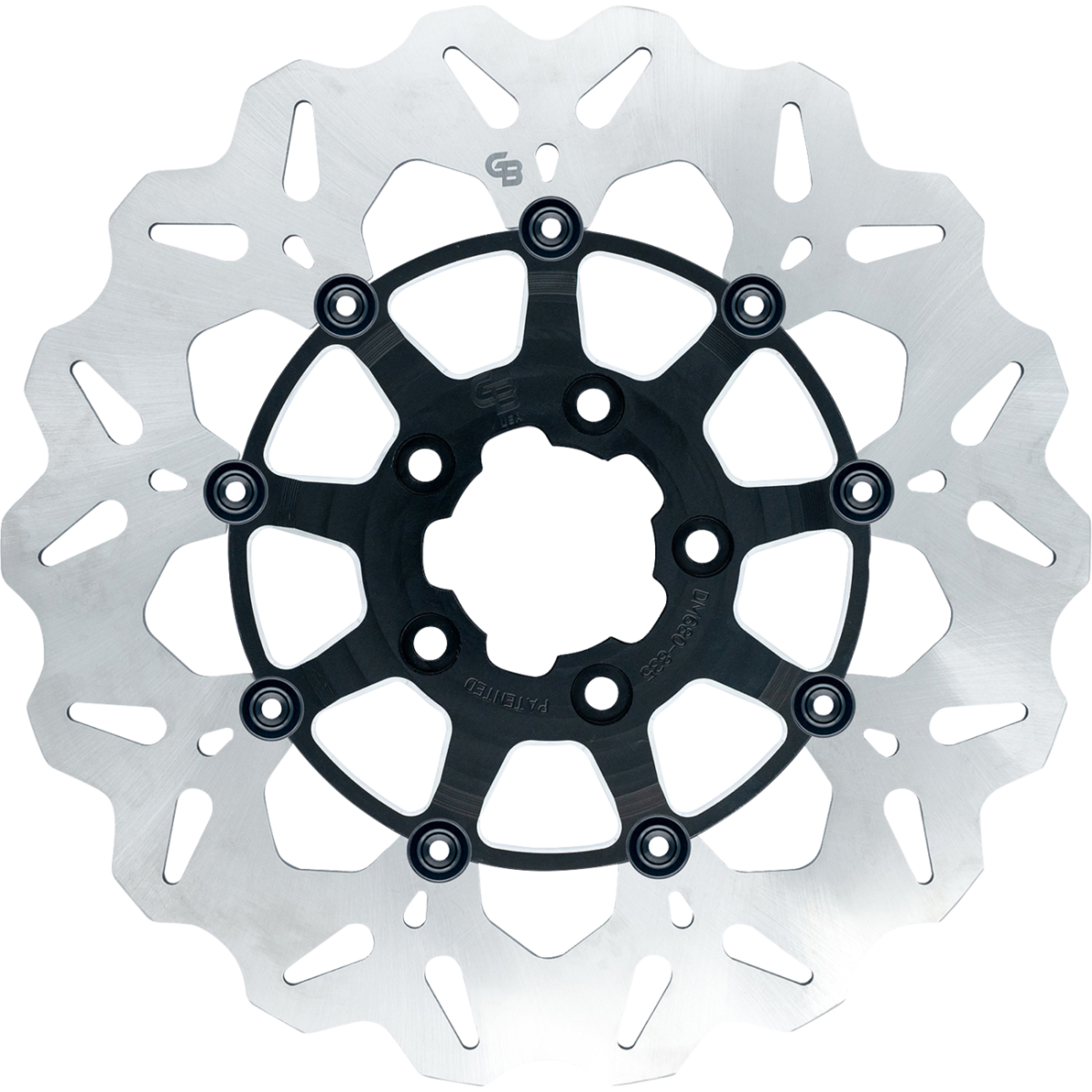 GBRAKES Oversize Wave Front Brake Rotor 12.5in - Machined Black - MetalCore Harley Supply