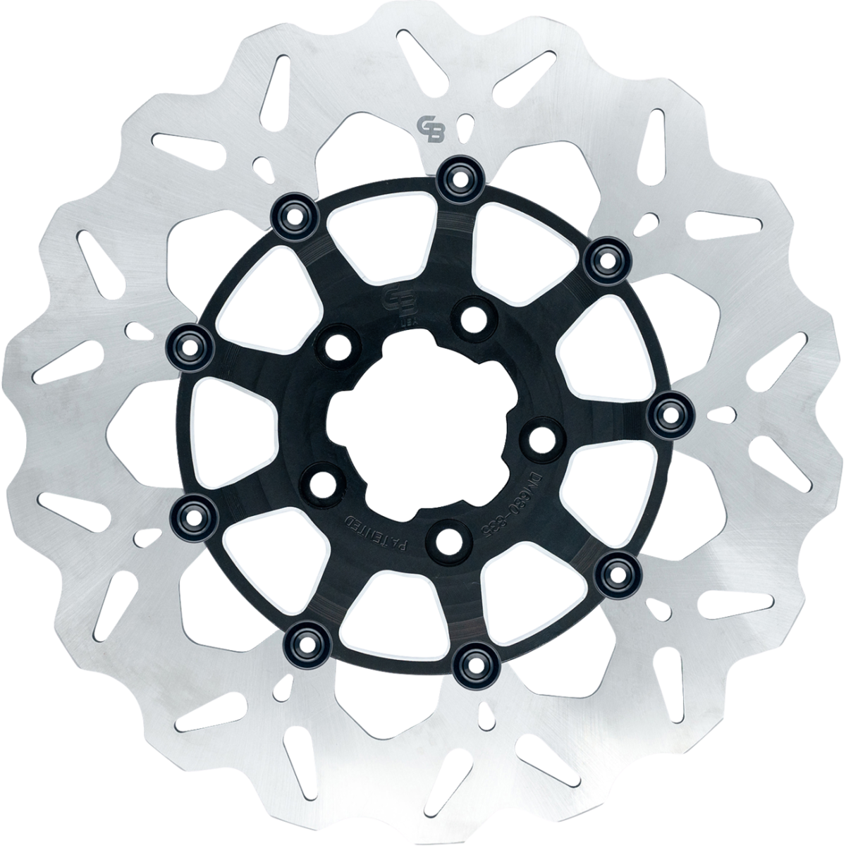 GBRAKES Oversize Wave Front Brake Rotor 13in - Machined Black Standard - MetalCore Harley Supply