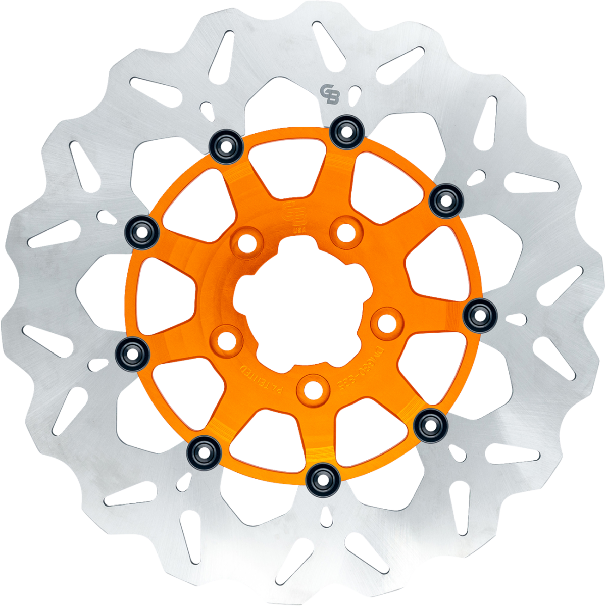 GBRAKES Oversize Wave Front Brake Rotor 12.5in - Orange - MetalCore Harley Supply