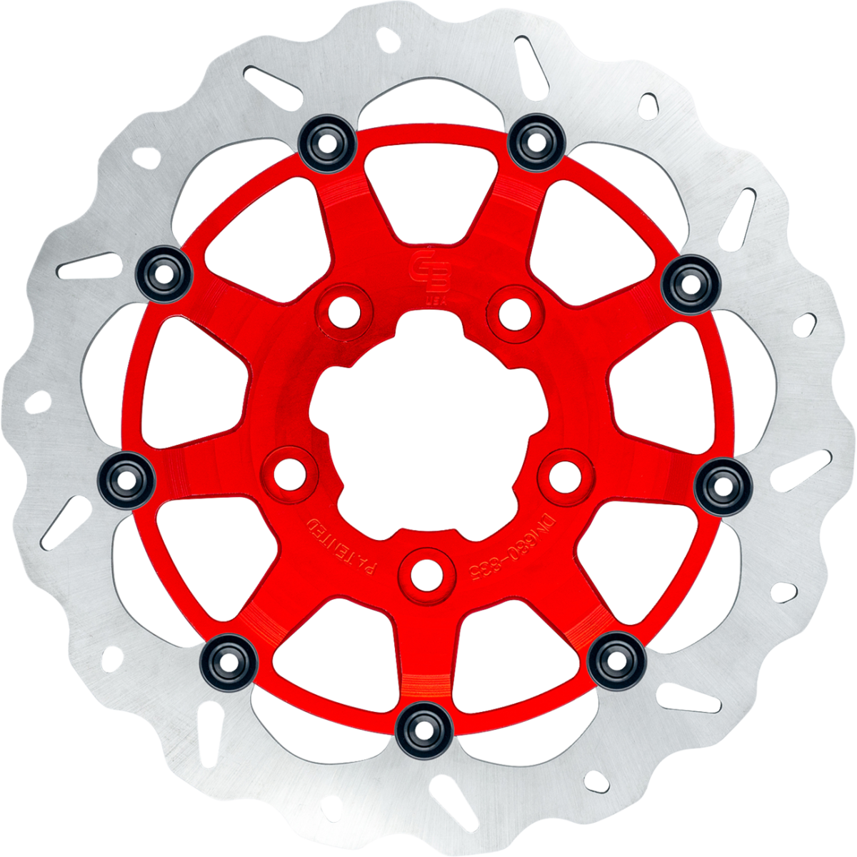 GBRAKES Oversize Wave Front Brake Rotor 13in - Red Narrow band, radial mount - MetalCore Harley Supply