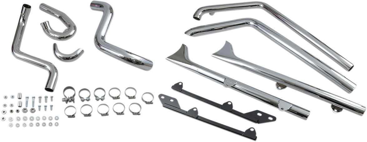 True Duals Exhaust System with Fishtail Mufflers - 30"