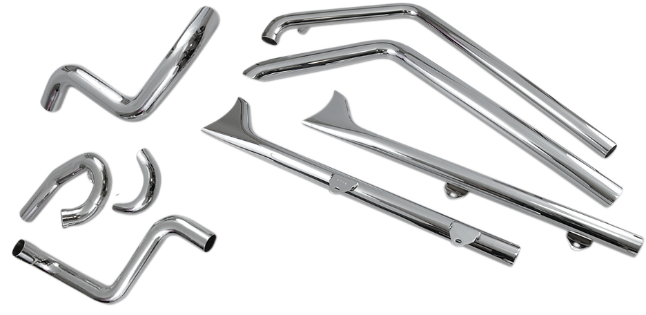 True Duals Exhaust System with Fishtail Mufflers - Softail
