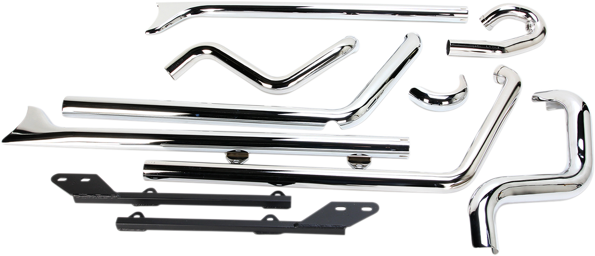 True Duals Exhaust System with Fishtail Mufflers - 36"