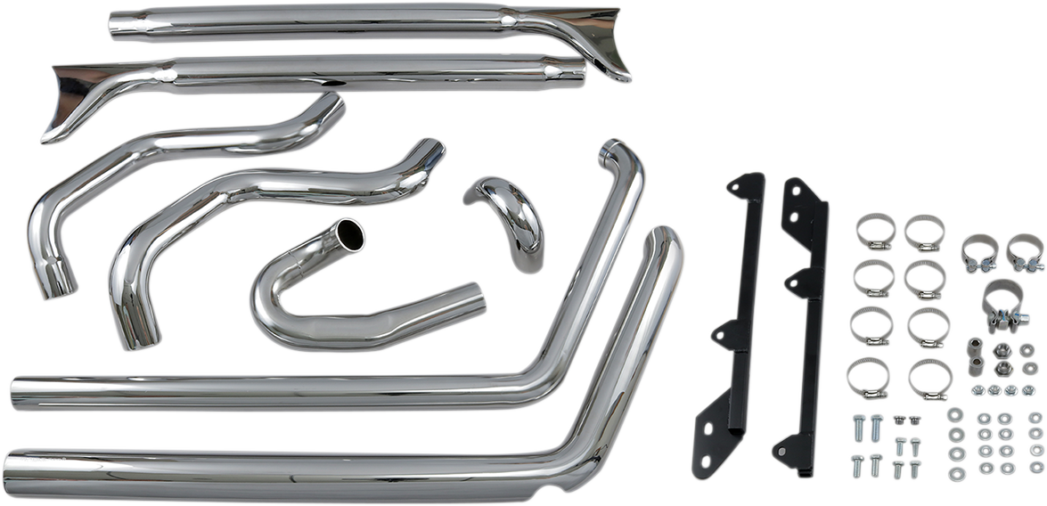 True Duals Exhaust System with Fishtail Mufflers - 33"
