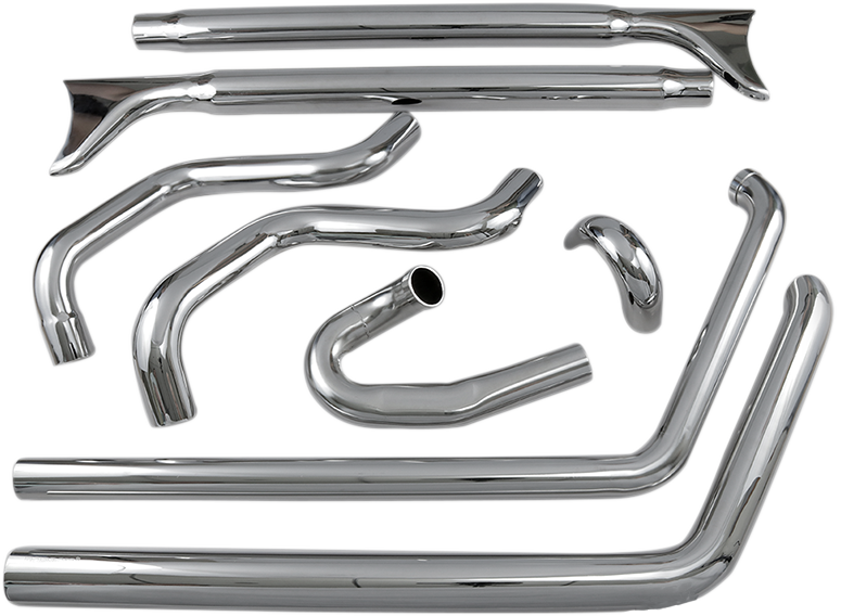 True Duals Exhaust System with Fishtail Mufflers - Softail
