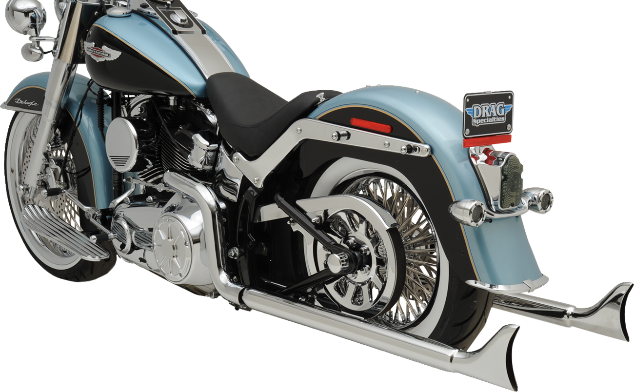 True Duals Exhaust System with Fishtail Mufflers - Softail
