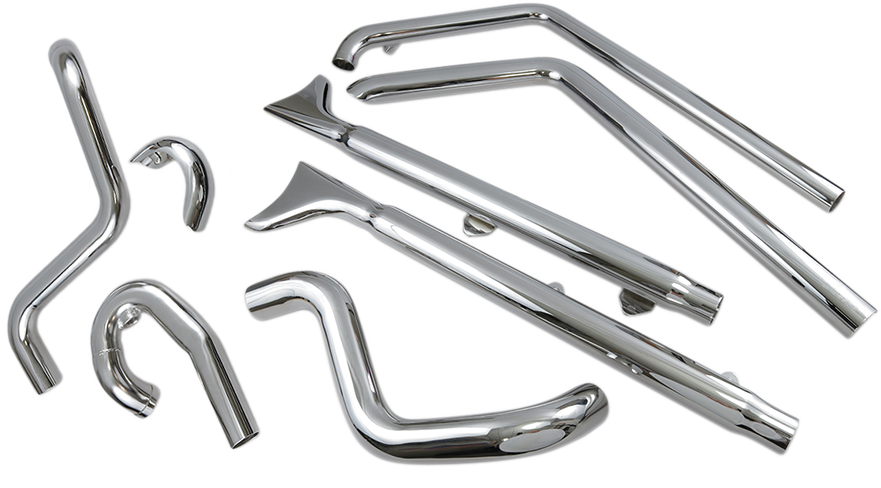 True Duals Exhaust System with Fishtail Mufflers - 33" - Baffle Included