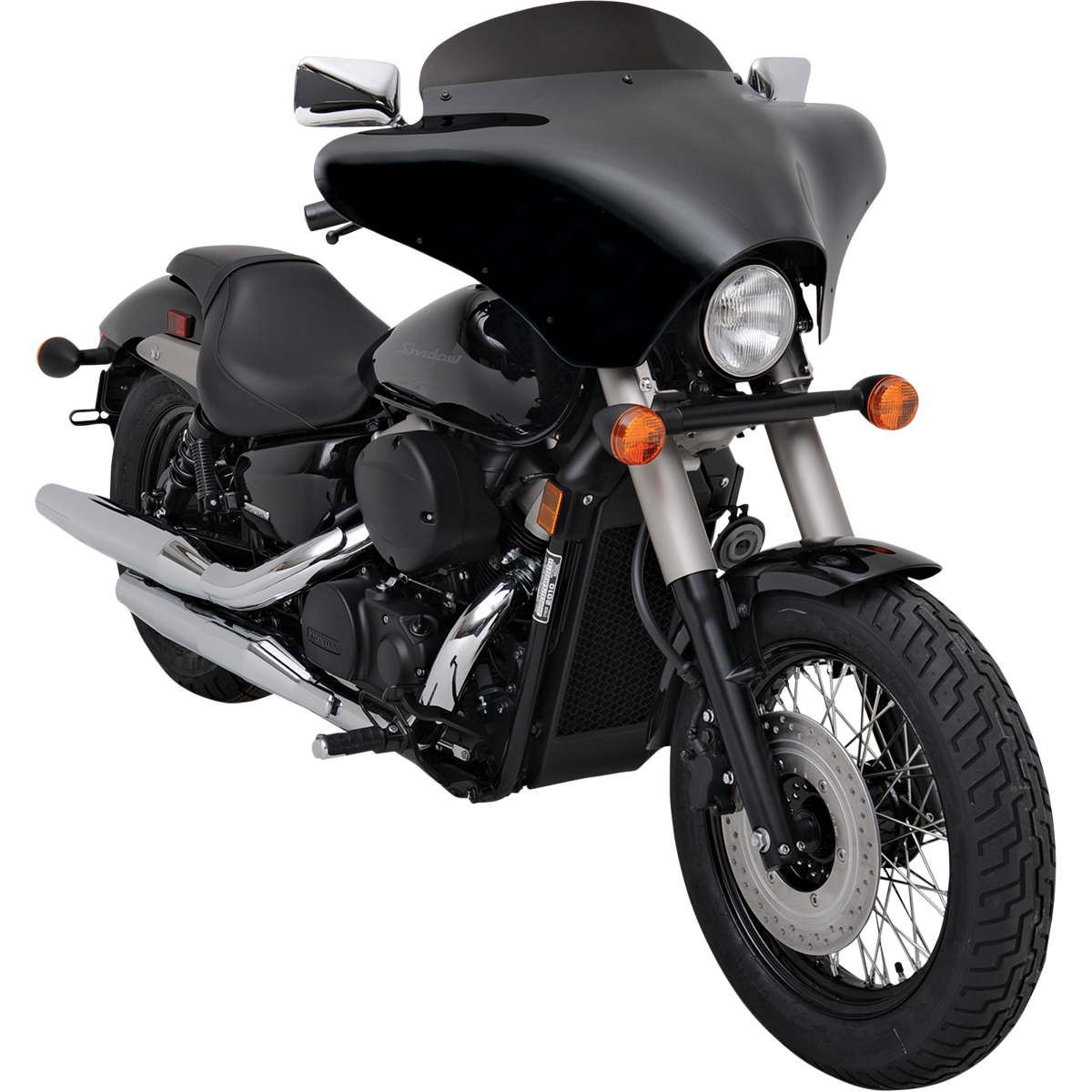 MEMPHIS SHADES - Batwing Fairing Windshield - 5" Black - MetalCore Harley Supply