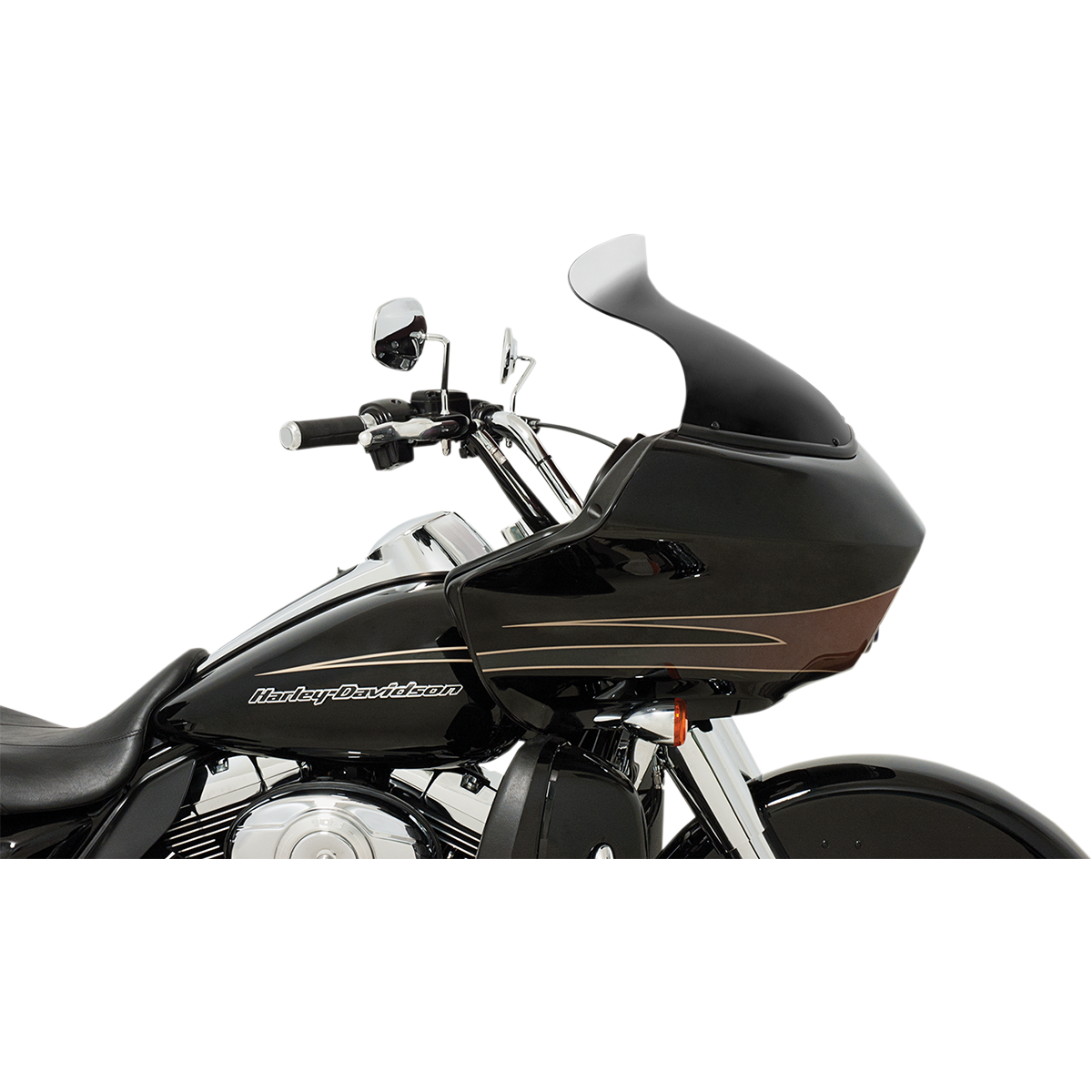 MEMPHIS SHADES - Spoiler Windshield for OEM Fairings - '14-'23 Batwing - 4.5" - Dark black smoke - MetalCore Harley Supply...