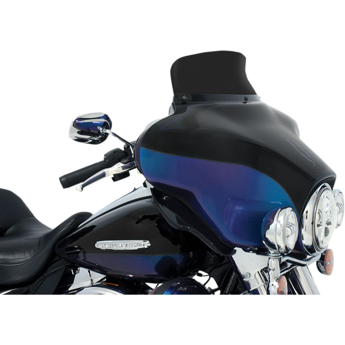MEMPHIS SHADES - Spoiler Windshield for OEM Fairings - '96-'13 Batwing - 5" - Dark black smoke - MetalCore Harley Supply