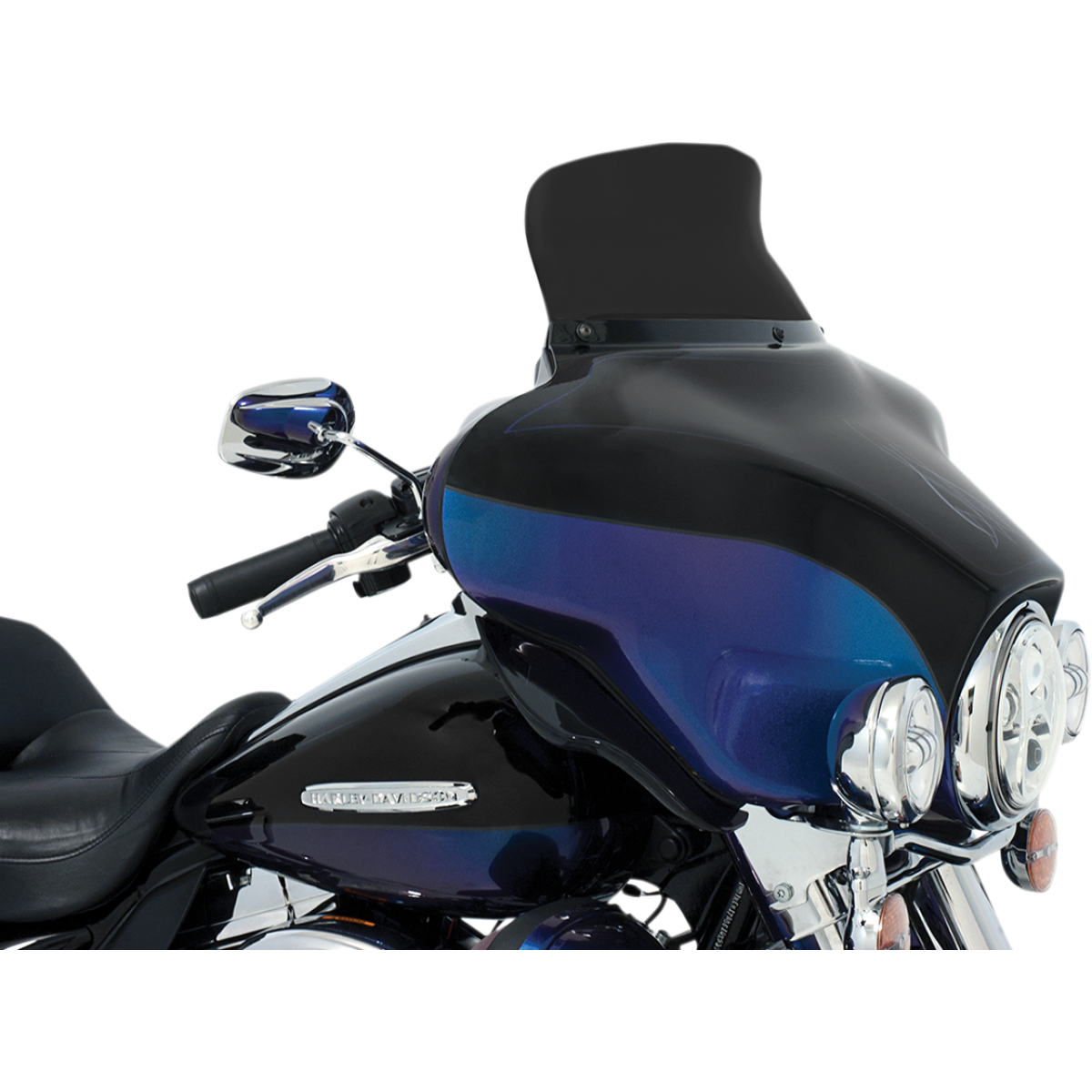 MEMPHIS SHADES - Spoiler Windshield for OEM Fairings - '96-'13 Batwing - 6.5" - Dark black smoke - MetalCore Harley Supply