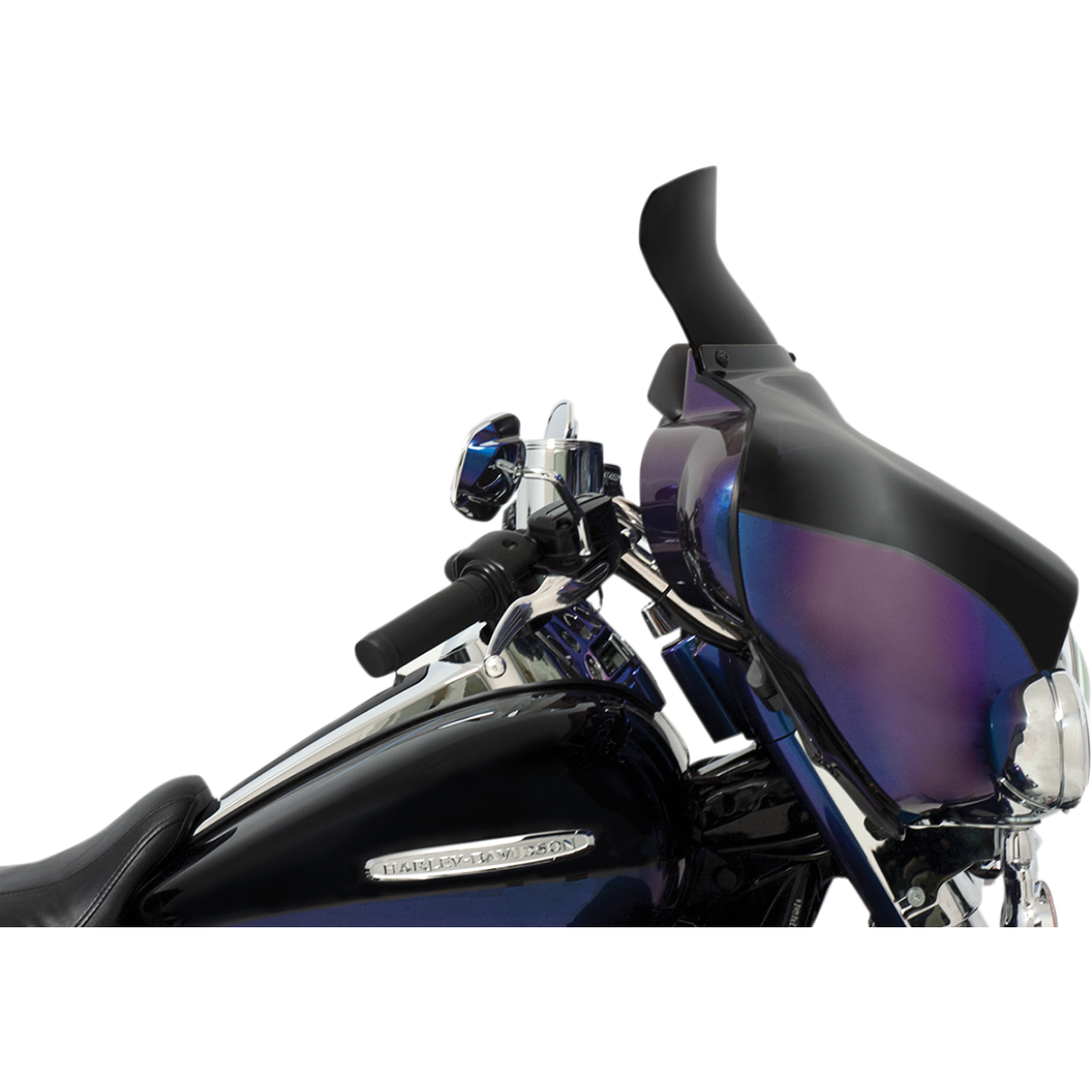MEMPHIS SHADES - Batwing Spoiler Windshield - 6.5" Dark black smoke - MetalCore Harley Supply