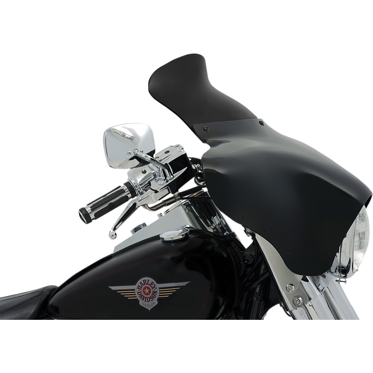 MEMPHIS SHADES - Batwing Spoiler Windshield - 9" Dark black smoke - MetalCore Harley Supply