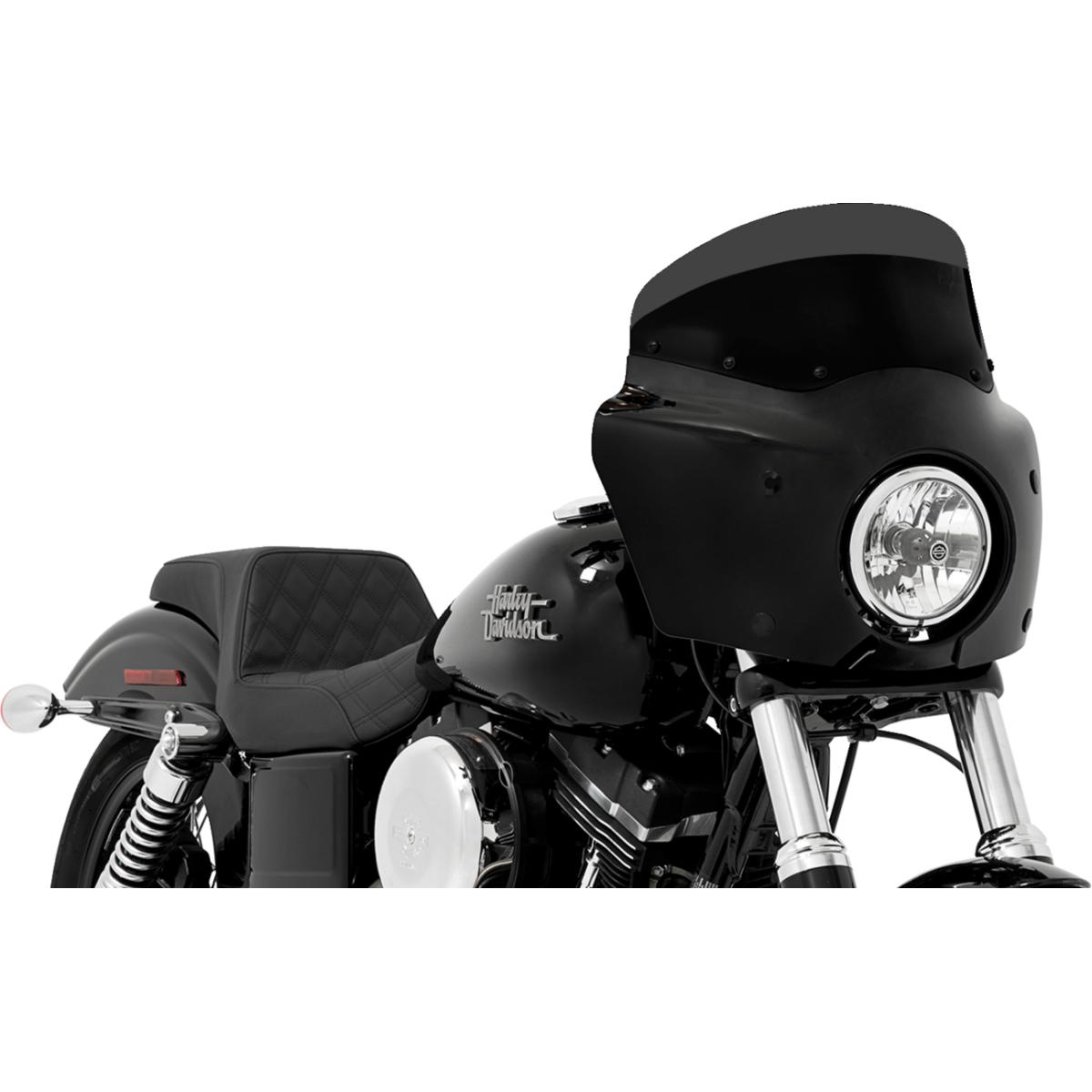 MEMPHIS SHADES - Road Warrior Windshield - 7" Dark black smoke Solid - MetalCore Harley Supply