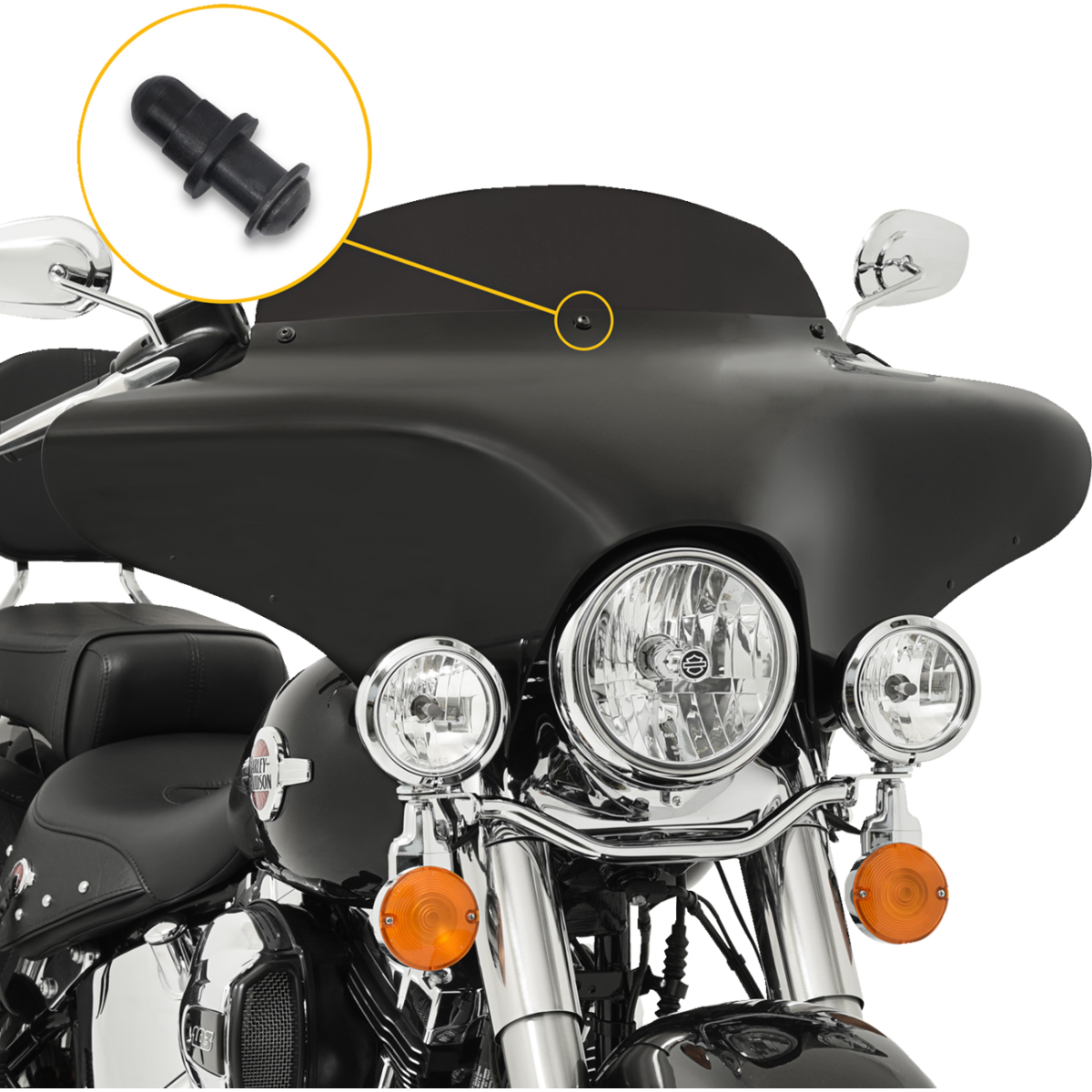 MEMPHIS SHADES - Batwing Screw Set - Black View 2 - MetalCore Harley Supply