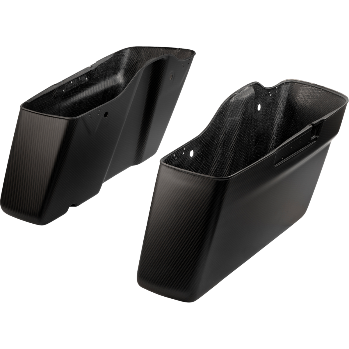 SLYFOX - Carbon Fiber Saddlebag Bottoms - Matte Black '14-'23 - Bags - MetalCore Harley Supply