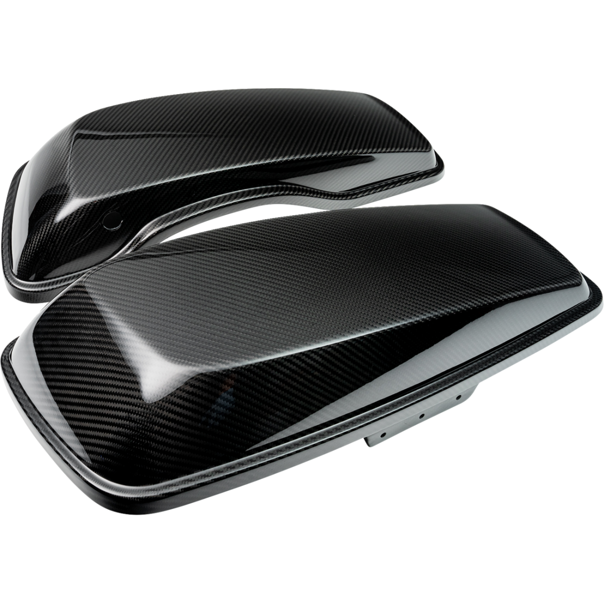 SLYFOX - Carbon Fiber Saddlebag Lids - Gloss Black '14-'23 - Bags - MetalCore Harley Supply
