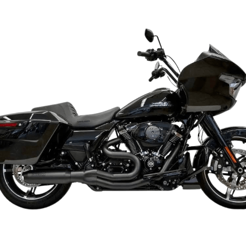 BASSANI EXHAUST - 2 - into - 1 Mid - Length Black Super Bike Exhaust System / M8 Touring - Exhaust - 2 into 1 - MetalCore Harley Supply
