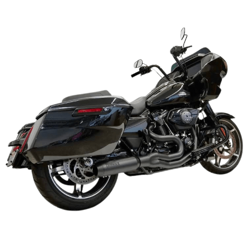 BASSANI EXHAUST - 2 - into - 1 Mid - Length Black Super Bike Exhaust System / M8 Touring - Exhaust - 2 into 1 - MetalCore Harley Supply