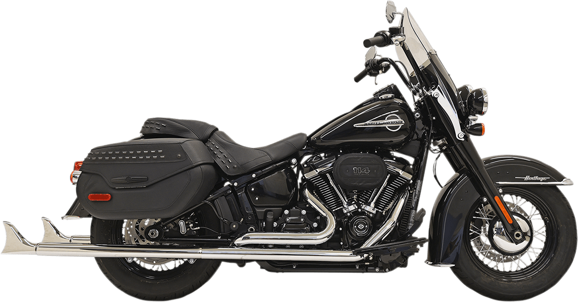 BASSANI EXHAUST-Fishtail True Dual Exhaust System - MetalCore Harley Supply