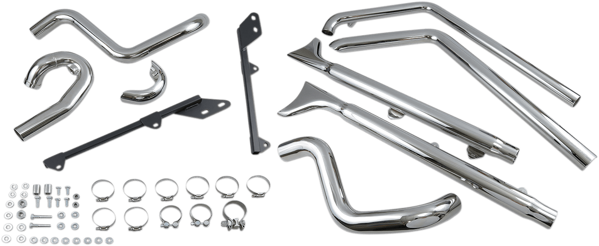 BASSANI EXHAUST-True Duals Exhaust System with Fishtail Mufflers — with Baffles - MetalCore Harley Supply