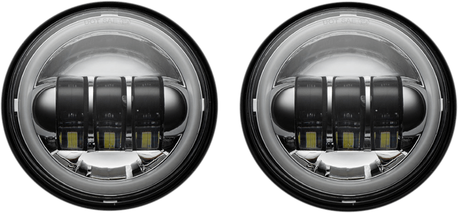 CUSTOM DYNAMICS - 4.5" LED Passing Lamps with White Halos - Passing Lamps - MetalCore Harley Supply