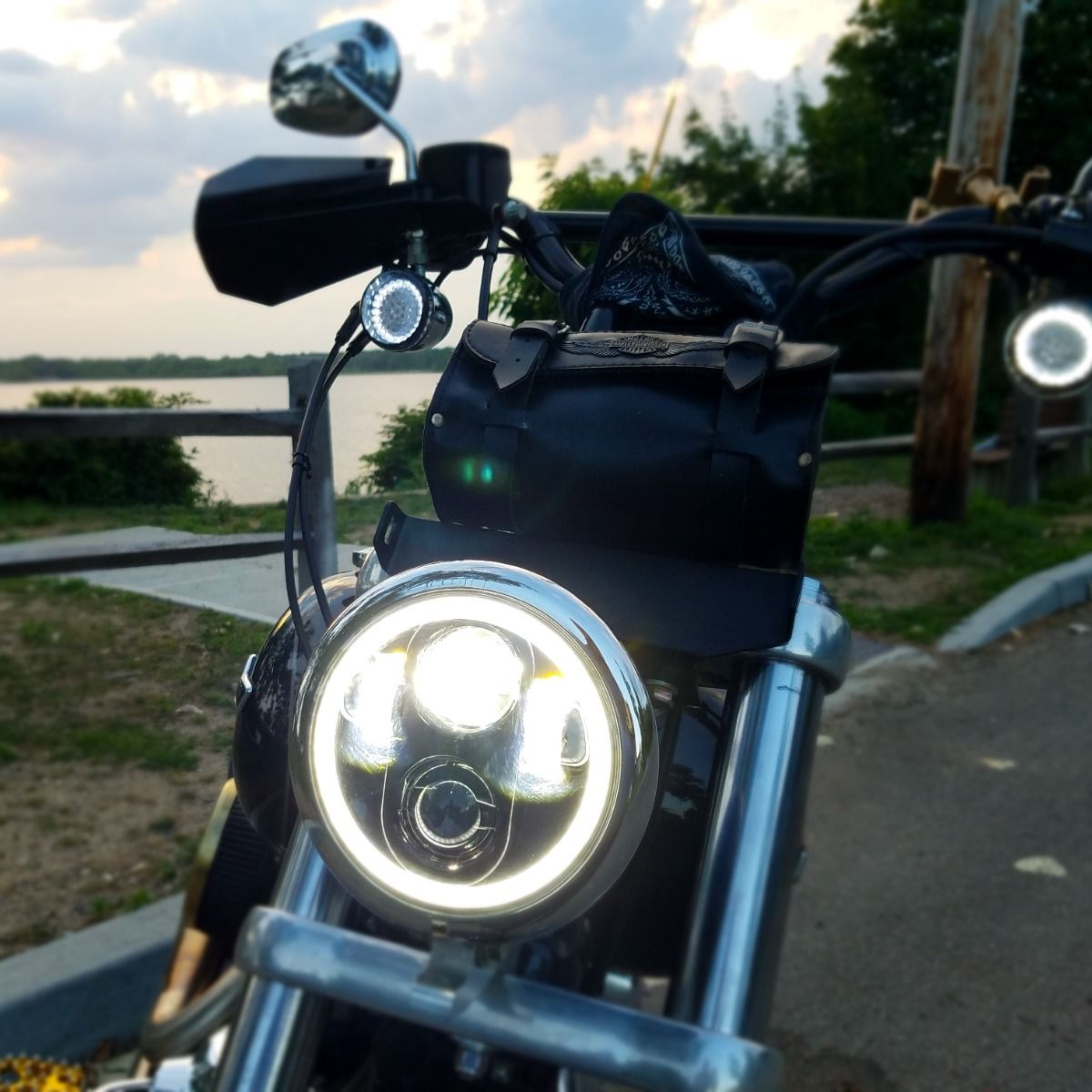 CUSTOM DYNAMICS - 5.75" LED White Halo Headlamps - Headlights - MetalCore Harley Supply