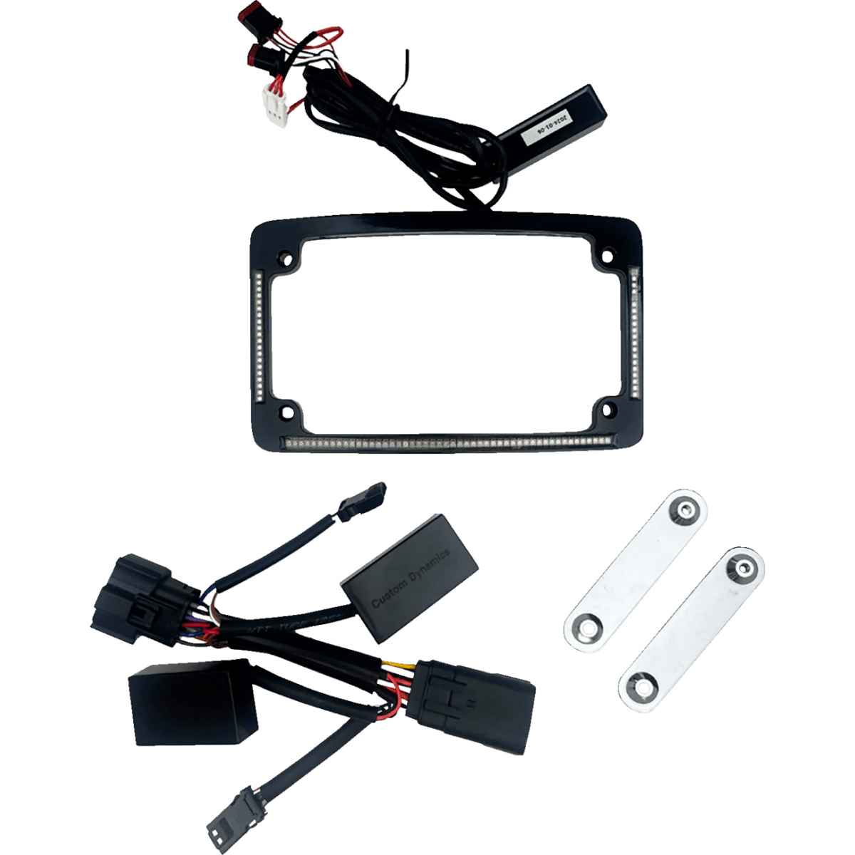 CUSTOM DYNAMICS - All-In-One LED License Plate Frame / '26 Bagger - Black - MetalCore Harley Supply