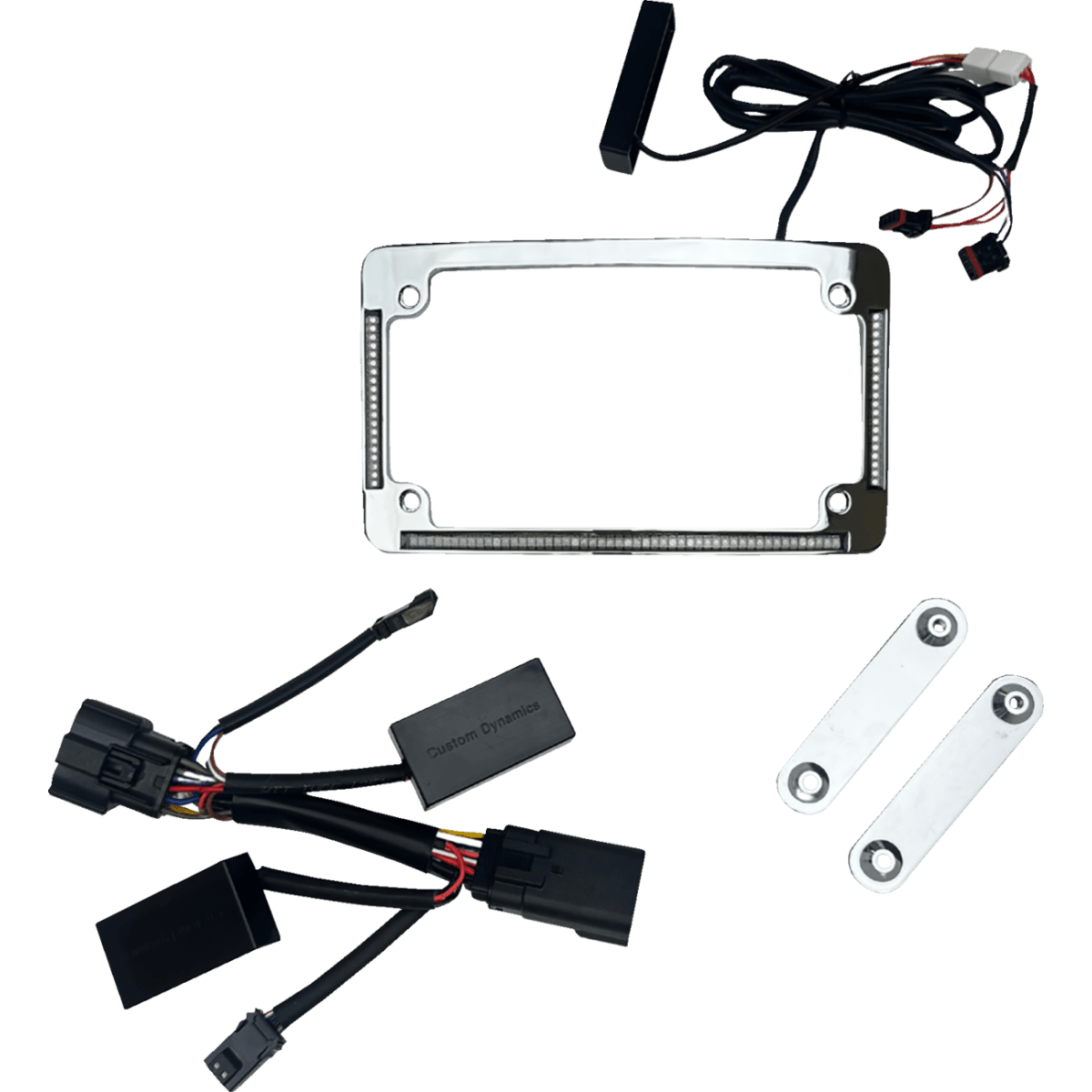 CUSTOM DYNAMICS - All-In-One LED License Plate Frame / '26 Bagger - Chrome - MetalCore Harley Supply