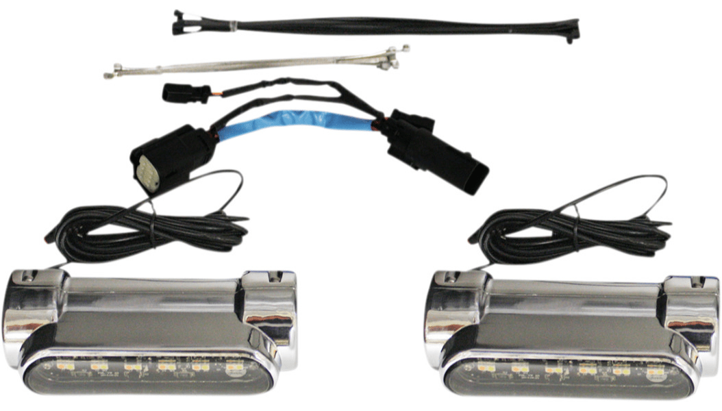 CUSTOM DYNAMICS - Dynamic Amber / White Engine Guard LEDs / '99 - '23 Bagger - Fog Lights - MetalCore Harley Supply
