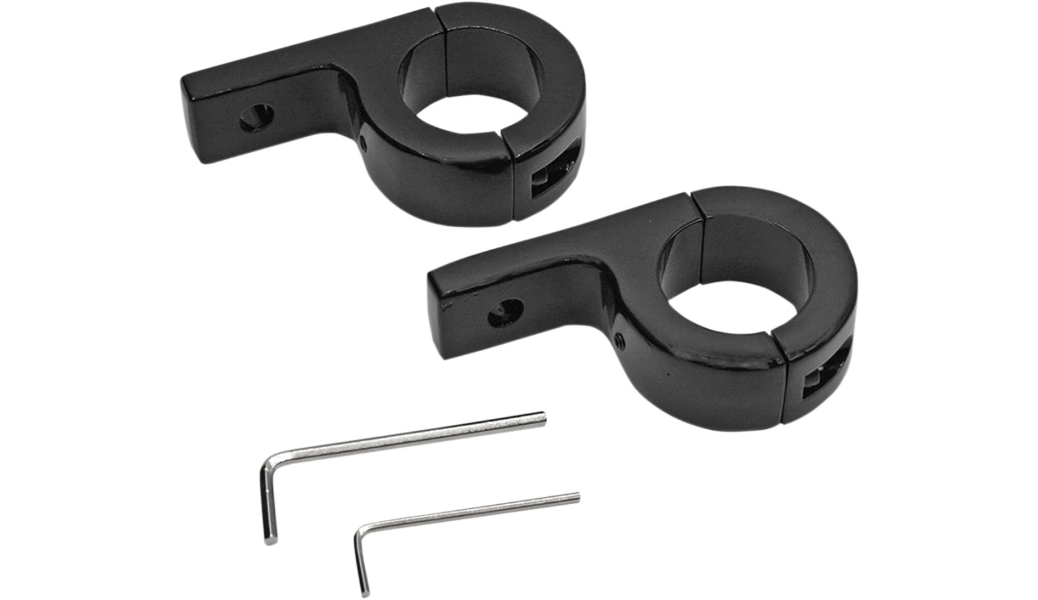 CUSTOM DYNAMICS - Light Mount Kit for 1 - 1/4" Tubes - Foglight Mounts - MetalCore Harley Supply