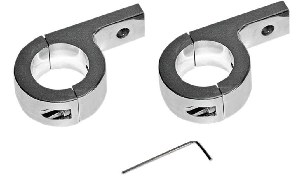 CUSTOM DYNAMICS - Light Mount Kit for 1 - 1/4" Tubes - Foglight Mounts - MetalCore Harley Supply