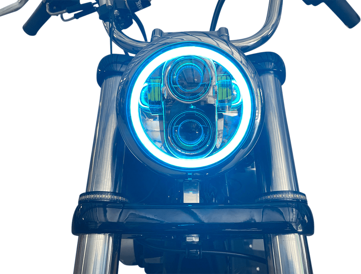 CUSTOM DYNAMICS - ProGLOWâ„¢ LED Headlamps with Color Changing Halo / 7" & 5 3/4" - Headlights - MetalCore Harley Supply