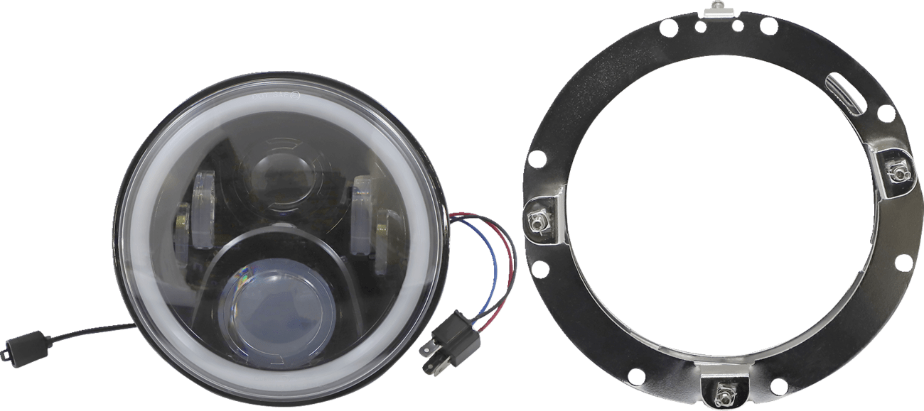 CUSTOM DYNAMICS - ProGLOWâ„¢ LED Headlamps with Color Changing Halo / 7" & 5 3/4" - Headlights - MetalCore Harley Supply
