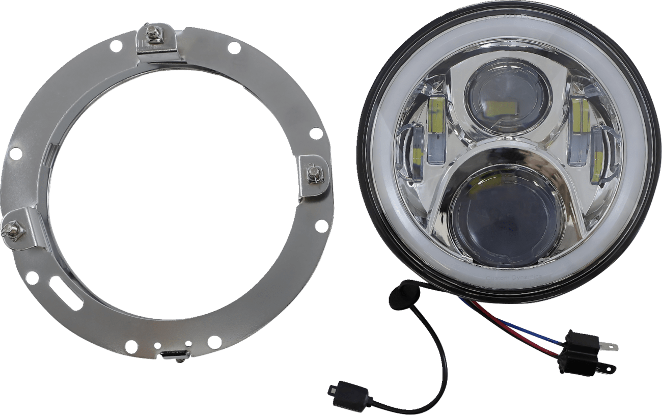 CUSTOM DYNAMICS - ProGLOWâ„¢ LED Headlamps with Color Changing Halo / 7" & 5 3/4" - Headlights - MetalCore Harley Supply