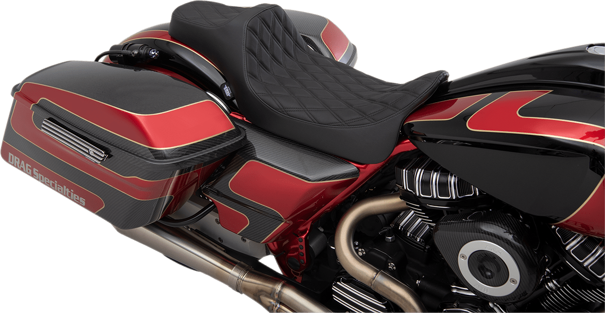 DRAG SPECIALTIES-Extended Reach Predator III Seat (2) - MetalCore Harley Supply