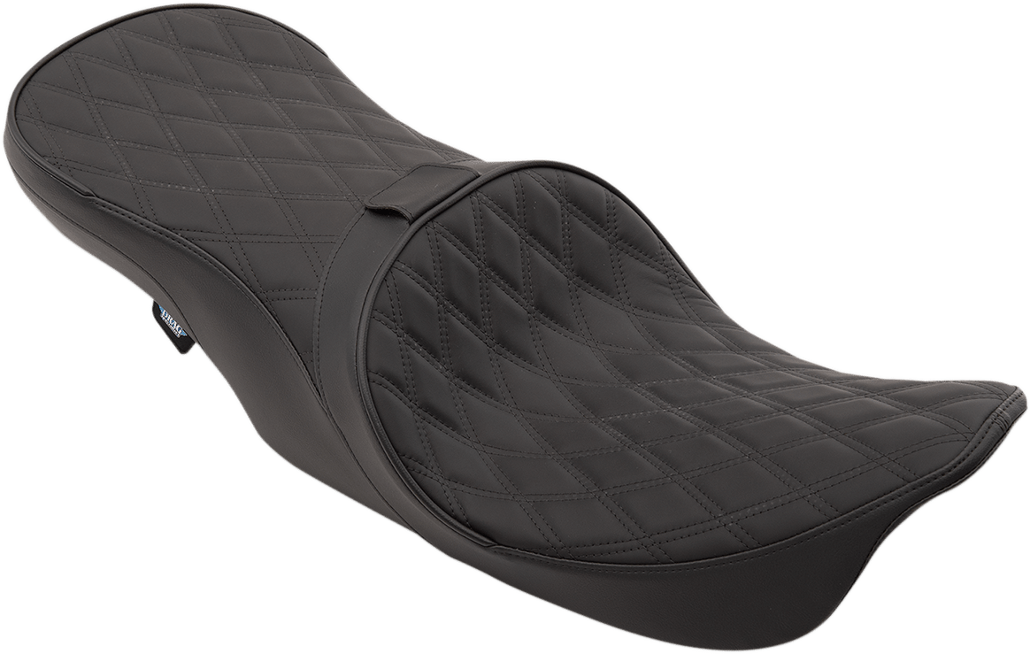 DRAG SPECIALTIES-Forward Positioned 2-Up Low Profile Touring Leather Seat - MetalCore Harley Supply