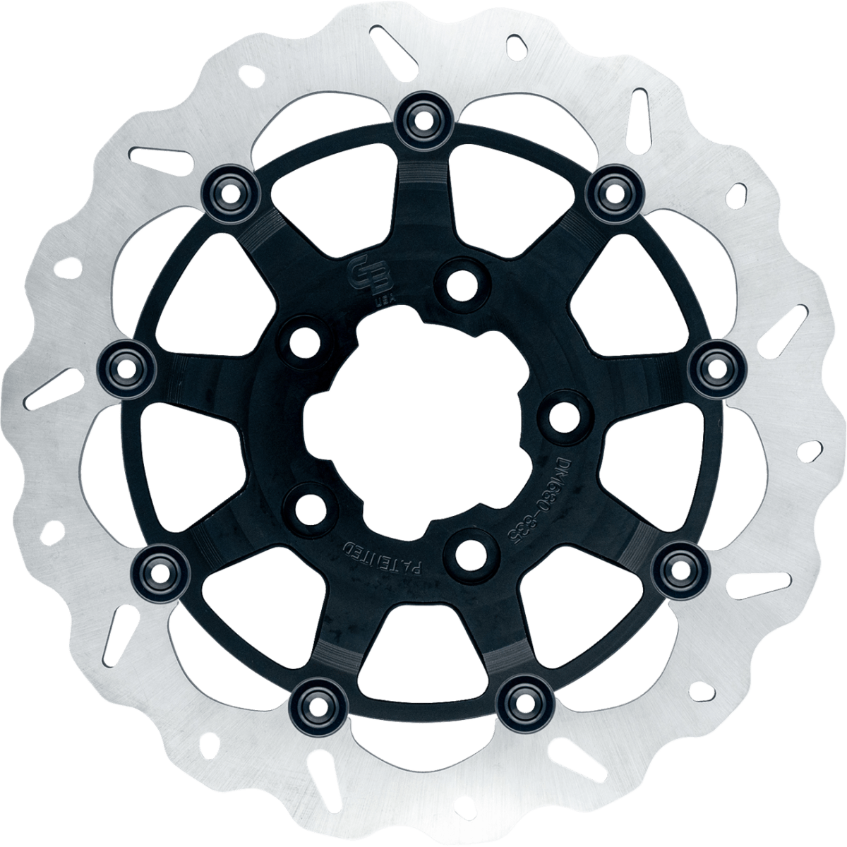 GBRAKES Oversize Wave Front Brake Rotor 13in - Black Standard - MetalCore Harley Supply