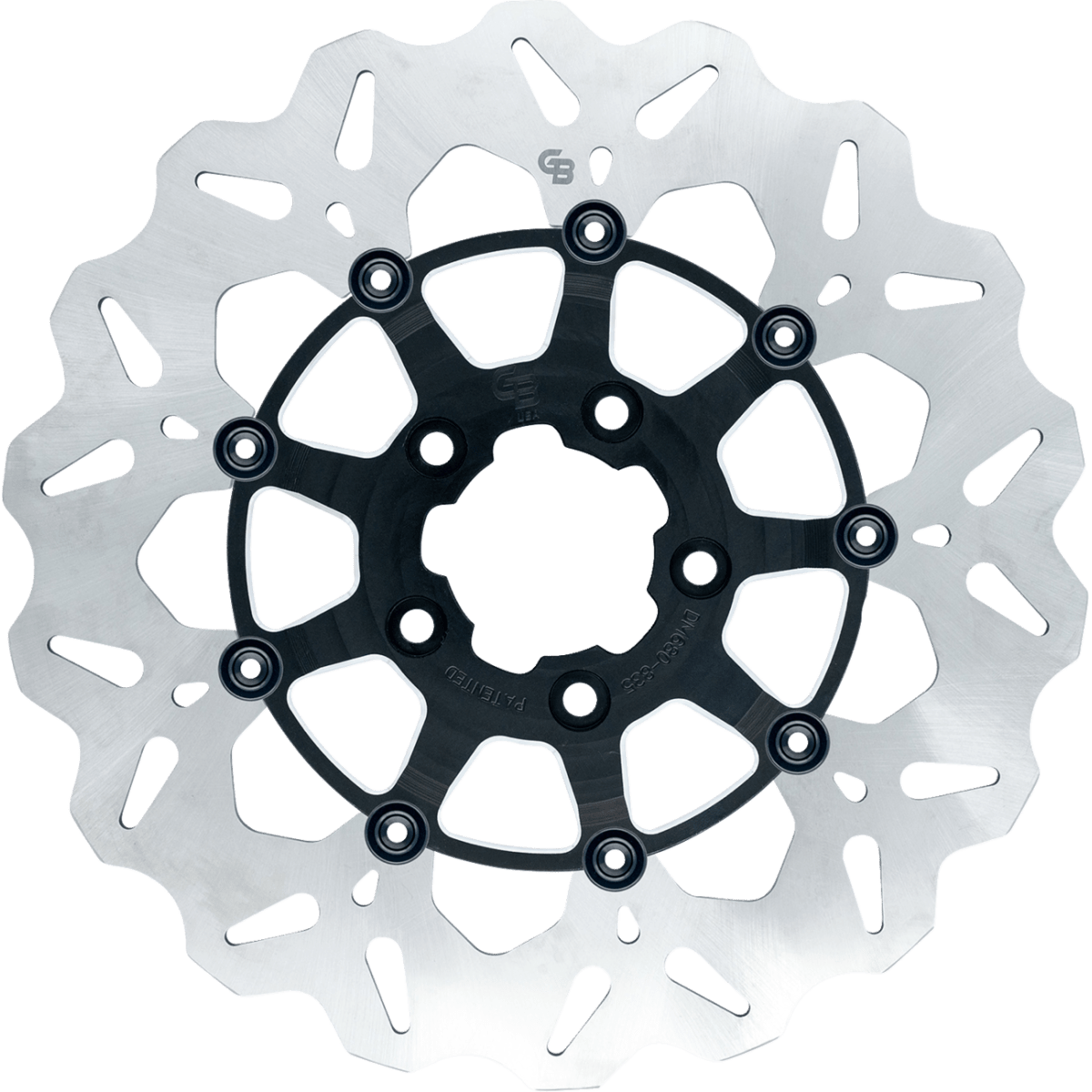 GBRAKES Oversize Wave Front Brake Rotor 13in - Machined Black Standard - MetalCore Harley Supply